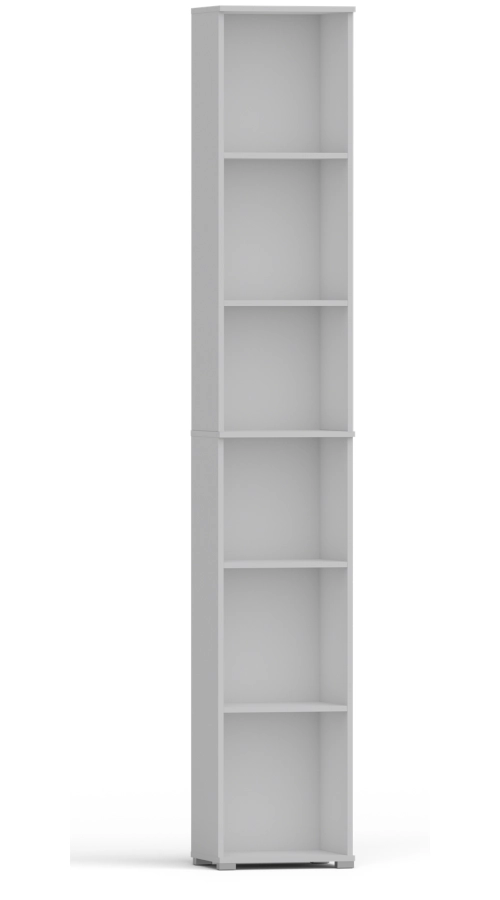 Regał pola 215x40 cm biały, 6 półek na książki i segregatory